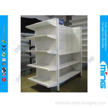 Powder Finish Metal Supermarket Display Shelves Light Duty